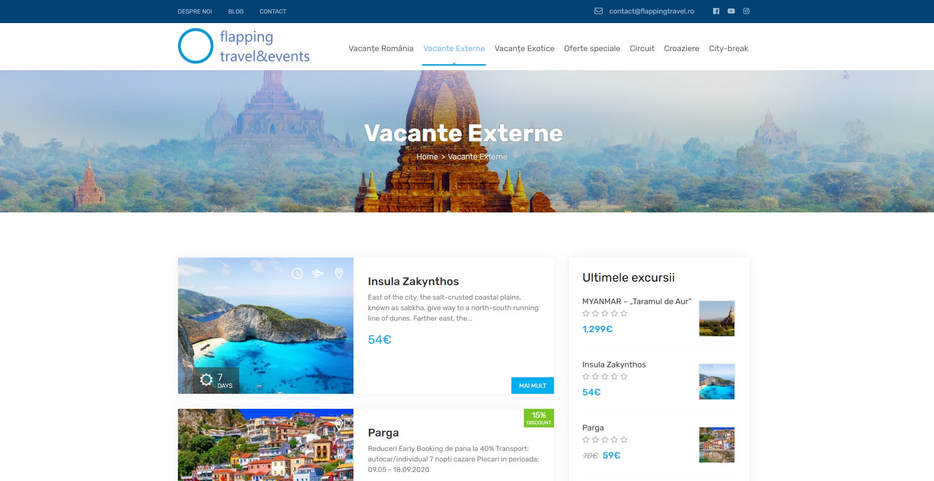 Portofoliu 10 portofoliu web design, Creare site agentie turism
