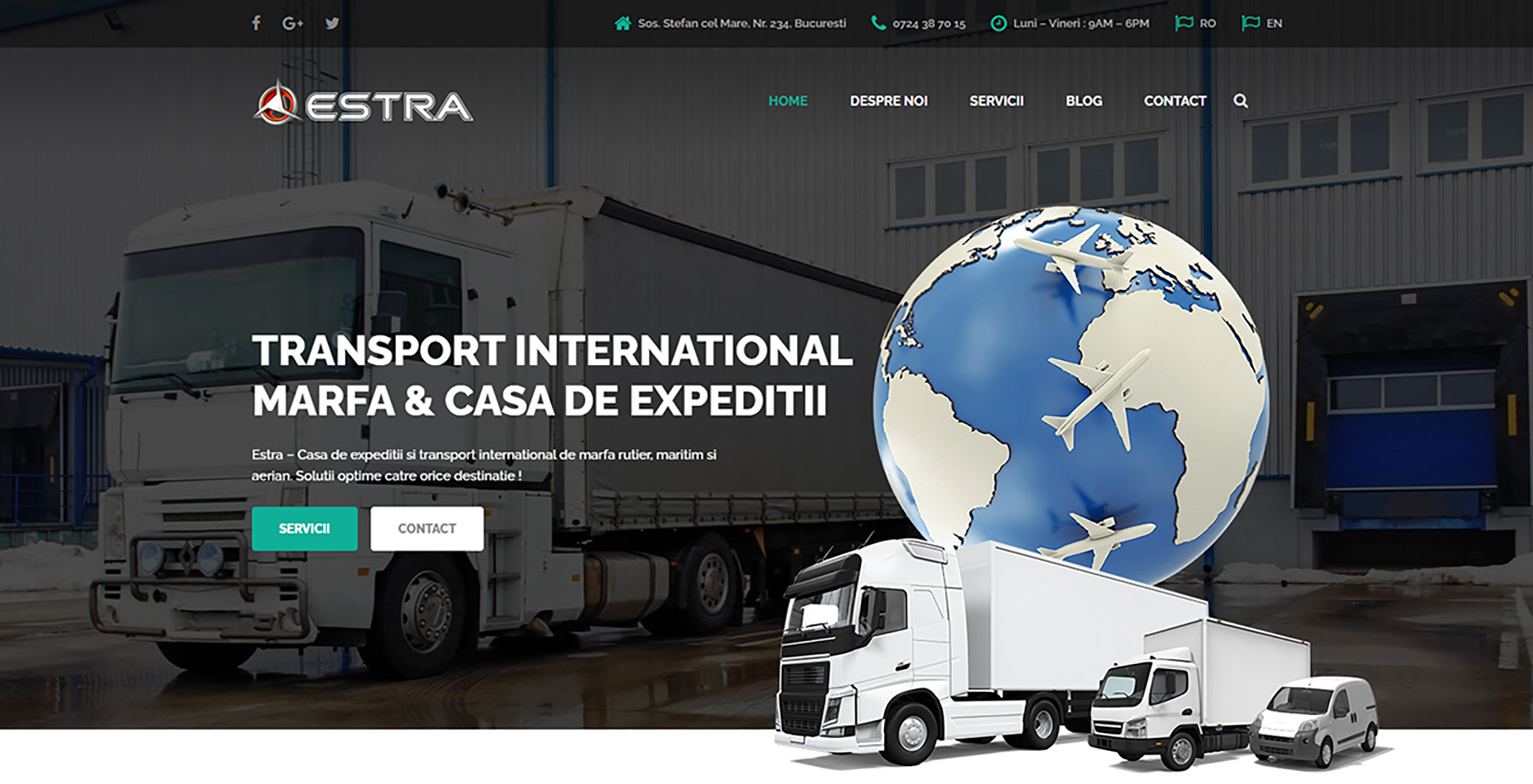 Portofoliu 8 portofoliu web design, Creare site transport Estra